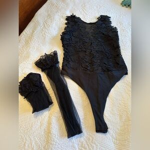 Sexy Black Lace One Piece, to use with skirt or Jeans , special ocassion